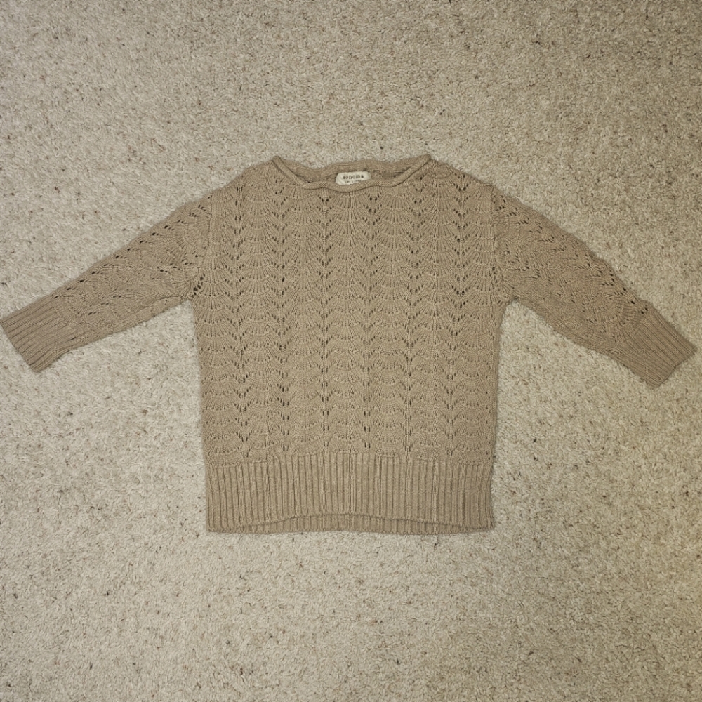 Knit Beige Crew Sweater by Sonoma Life + Style